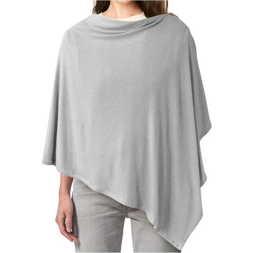 Konssy Knit Nursing Cover for Breastfeeding, 360° Full Privacy Breathable Breastfeeding Cover, Multi-use Carseat Canopy(Grey)