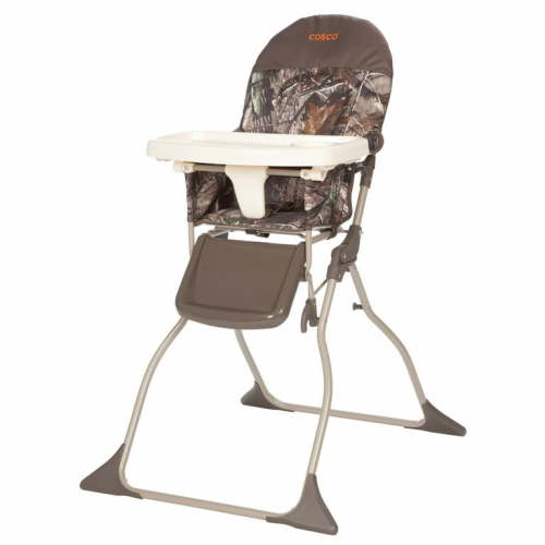 Cosco Kids Simple Fold High Chair, Full Size, Adjustable Tray, Portable, Collapsible, Flat Folding Design, Realtree