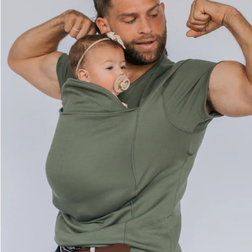 Lalabu Dad Shirt | Original Babywearing T-Shirt with Kangaroo Pouch | Baby Wrap Carrier for Newborns & Infants | Baby Wrap Carrier for Newborns | Essential for new Dads