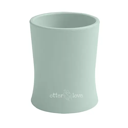 otterlove Silicone Baby & Toddler Training Cup - Pediatric OT Approved - 100% Platinum Pure LFGB Silicone - Unbreakable - Plastic Free - Tiny Cup Perfect for Baby Led Weaning (Sage)