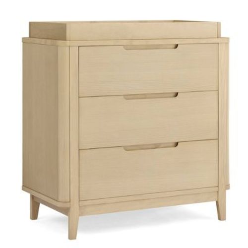 Delta Children Noah 3 Drawer Dresser with Changing Top and Interlocking Drawers - Natural Sandstone