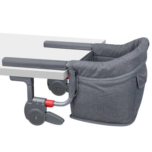 Hook On High Chair: Portable Fast Table Chair with Storage Bag, Clip on High Chairs for Babies and Toddlers, Foldable Baby Feeding Chair with Removable Seat for Home and Travel -Grey