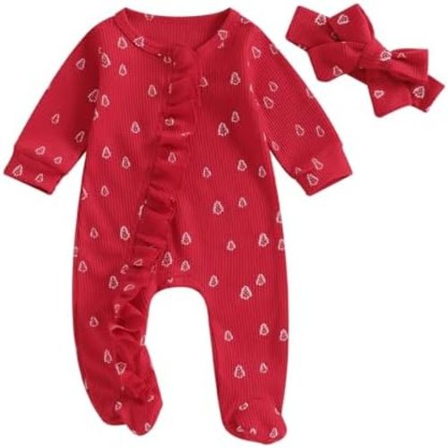 YINGISFITM Baby 3 6 Months Girl Clothes Newborn Onesie Ruffle Long Sleeve Ribbed Romper Jumpsuit One Piece Hospital Outfit