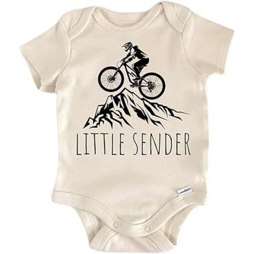 Little Sender Mountain Bike - Baby Boy Girl Clothes Infant Bodysuit Funny Cute Newborn