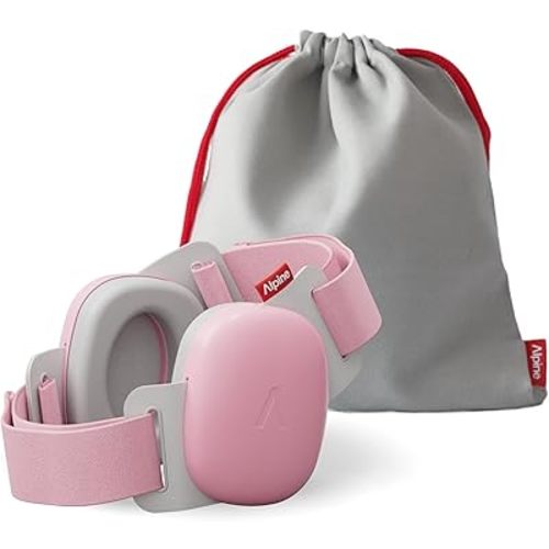 Alpine Muffy Baby Comfort - Protects Hearing for Babies and Toddlers - CE & ANSI Certified - Unique Headband for Safe fit & Comfort - Multi-adjustable for Ages 3-48 Months - 24dB Sound Reduction, Pink