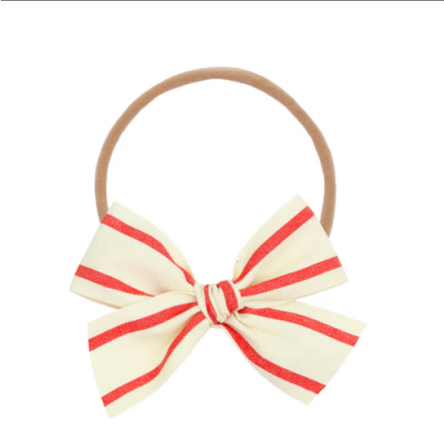 Ribbon Bow - Red Stripe Headband