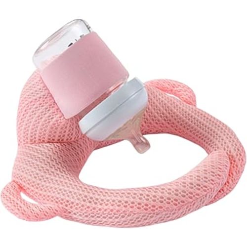 Bottle Holder Pillow, Plush Feeding Support Pad - Relieve Hand & Wrist Soreness, Adjustable Nursing Pillow, Pink