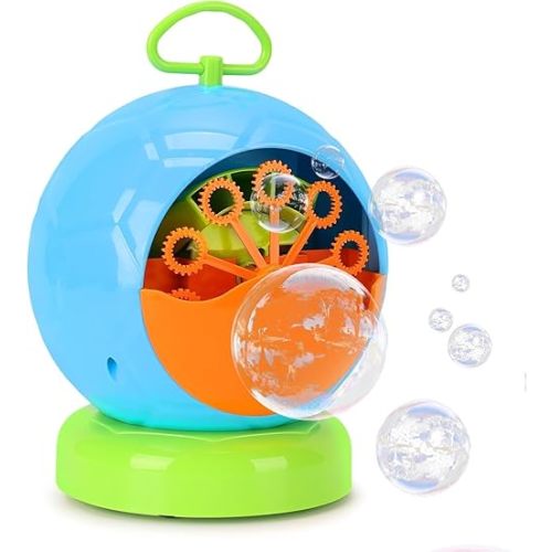 Fansteck Bubble Machine for Kids, Automatic Bubble Maker, Durable and Portable Automatic 3000+ Bubble Machine for Christmas, Parties, Suitable for Indoor and Outdoor | Blue