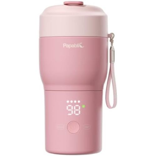 Papablic 2X Faster Portable Baby Bottle Warmer Pro for Travel (Pink)