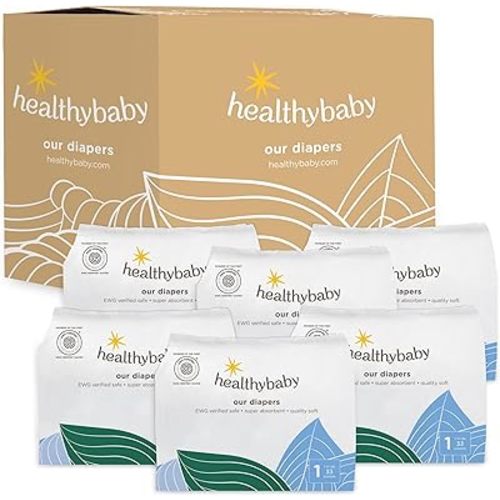 Our Diapers | The First EWG Verified & Microbiome-Friendly Diaper | 12-Hour Leak Protection | Made with Organic Cotton & Plant-Derived Materials | Totally Chlorine Free | Size 1 (7-14 lbs) 198 Count