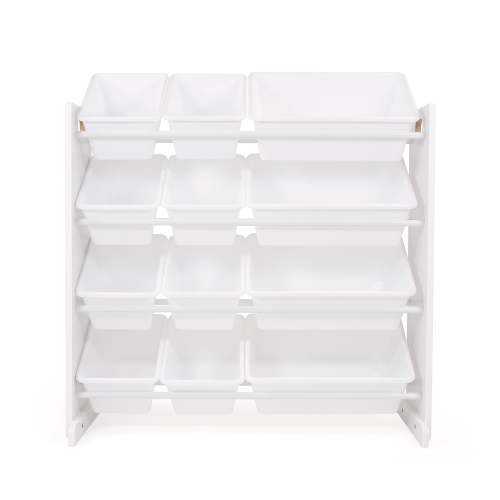 Humble Crew Cambridge Toy Storage Organizer with 12 Plastic Storage Bins, White