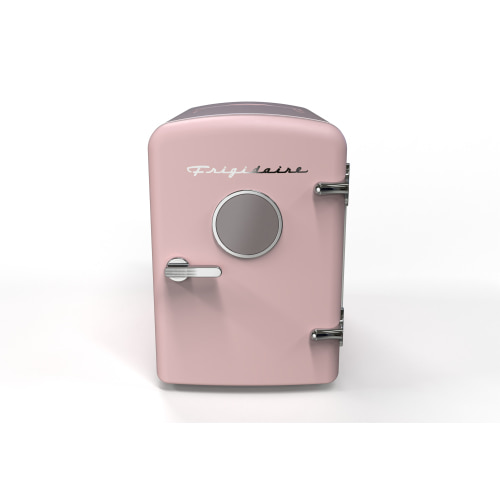 Frigidaire, Small Portable Desk Retro 6-Can Mini Skincare Refrigerator, EFMIS129, Pink