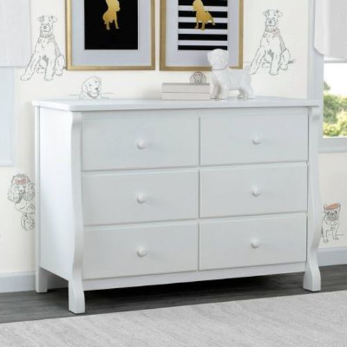 Delta Children Universal 6 Drawer Dresser with Interlocking Drawers - White