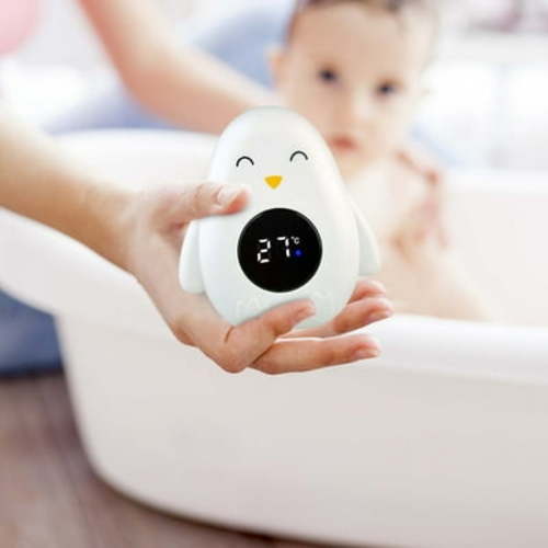Qaailabf Baby Bath Thermometer Digital Electronic Penguin-Shaped Water Temperature Monitor with LED Display Alert for Infants Toddlers 0-6 Years - Floating Bath Toy Safety Tool for Accurate