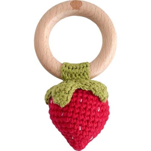 Cotton Crochet Rattle, Red Strawberry - The Blueberry Hill | Maisonette