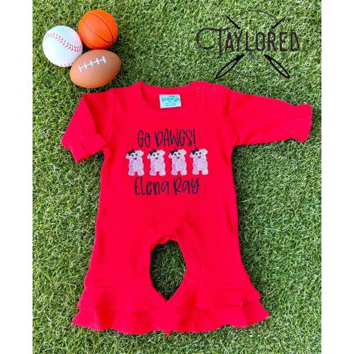 Bulldogs Baby Romper/SKETCH Bulldogs Embroidery/Personalized Baby Outfit/Baby Gift/Embroidered Baby Outfit
