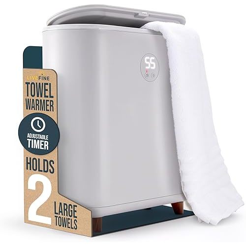 Live Fine Towel Warmer | Large Bucket Style Luxury Heater with LED Display, Adjustable Timer, Auto Shut-Off | Fits Up to Two 40” x 70” Oversized Towels