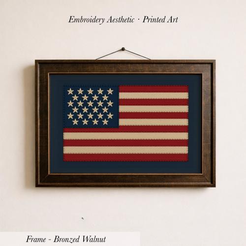 American Flag Print ∙ Preppy Coastal Vintage Boy Room Art ∙ 1680