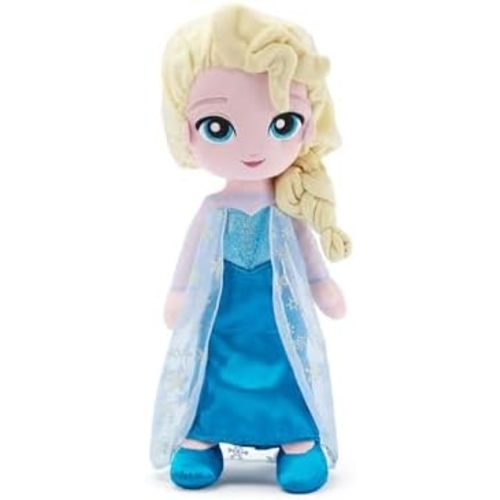 Disney Store Official Elsa Plush Doll - Princess Plush with Shimmering Snowflake Cape, Iridescent Metallic Bodice, Satin Skirt & Embroidered Features - Frozen Toys - 14 Inches