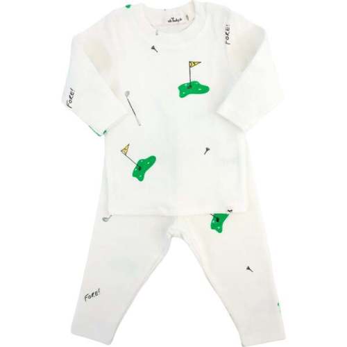 Golf Print Two Piece Set, Cream - Oh Baby! | Maisonette