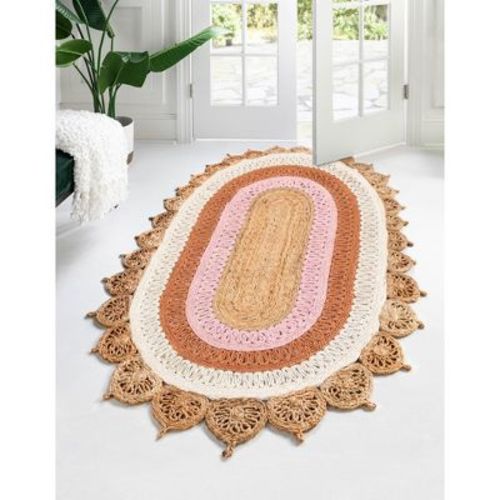 Unique Loom 2' 0 x 3' 1 Punita Braided Jute Oval Area Rug