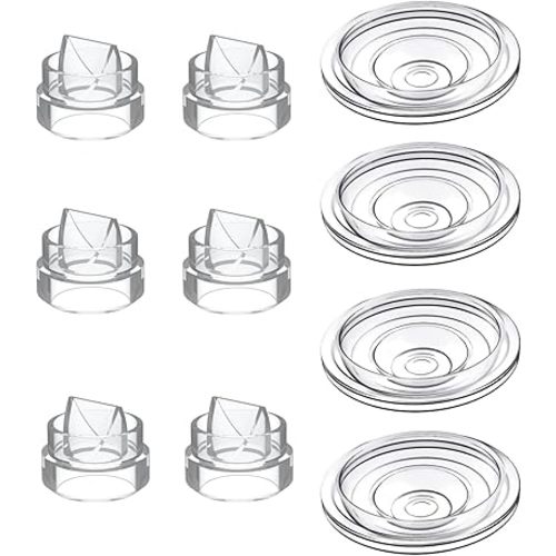 S9 Pro / S12 Pro Replacement Pump Parts - 6pcs Duckbill Valve and 4pcs Silicone Diaphragm - Compatible with Momcozy S12 Pro/S9 Pro,TSRETE,kmaier Breast Pump,Replacement Parts Accessories - BPA Free
