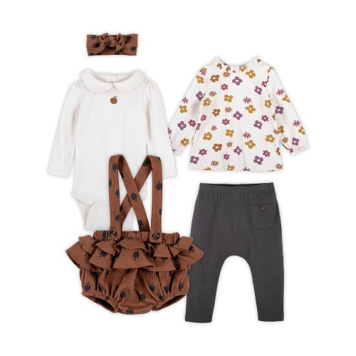 Little Star Organic Baby Girl 5 Pc Gift Set, Size 0/3M - 12 Months