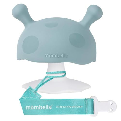 Baby Teething Toys for 3-12 Months+,Silicone Mombella Baby Teether with Suction Base,Soft & Easy to Grasp for Teething Relief,Safe & Comfortable Baby Teether Toys for Sucking Needs,BPA Free (Iron Green)