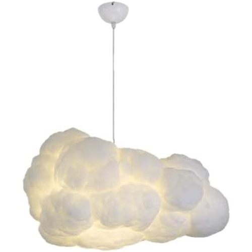 Modern Floating White Cloud Pendant Hanging Light Nordic Cotton Ceiling Light Fixture Girls Children's Living Room Bedroom Hotel Lobby Restaurant Clothing Store Chandelier (19.7Inch)