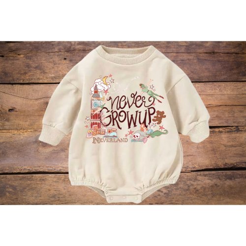 Never Grow Up, Sweatshirt Bubble, Tshirt Romper, Tees, Baby, Toddler, Matching