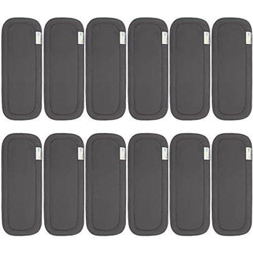 Wegreeco Reusable Soft 5 Layers 12 Pack Charcoal Inserts for Baby Cloth Diaper,High Absorbing Washable Liners