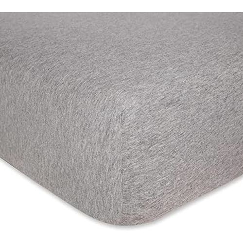 Burts Bees Baby Solid Fitted Crib Sheet Organic Cotton BEESNUG - Heather Grey, Fits Unisex Standard Bed and Toddler Mattress, Infant Essentials, 52 x 28 Inch 1-Pack
