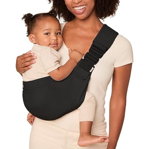 Ergobaby Upsie Hip Sling – Onyx Black Baby Carrier – Lightweight, Adjustable Sling for Toddlers – Breathable & Ergonomic Design