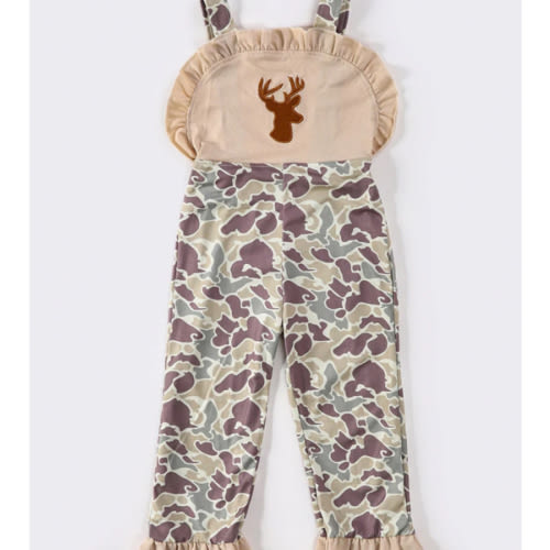 Camouflage deer embroidery girl jumpsuit – HoneyBean