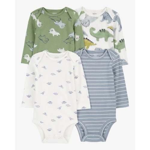Baby 4-Pack Long-Sleeve Dinosaur Bodysuits - Carter's | Carter's