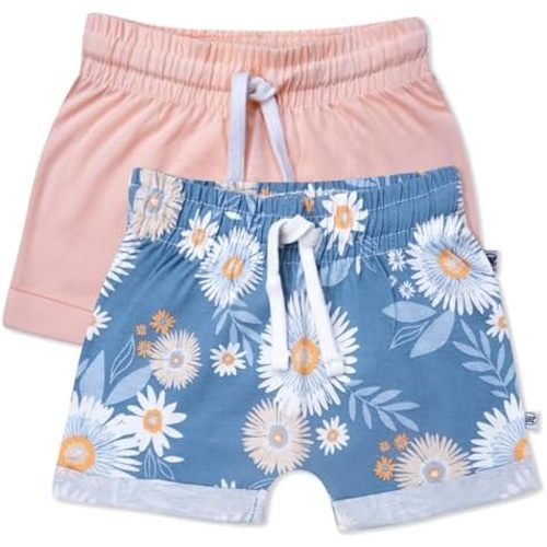 HonestBaby Cuffed Short 100% Organic Cotton for Infant Baby and Toddler Girls