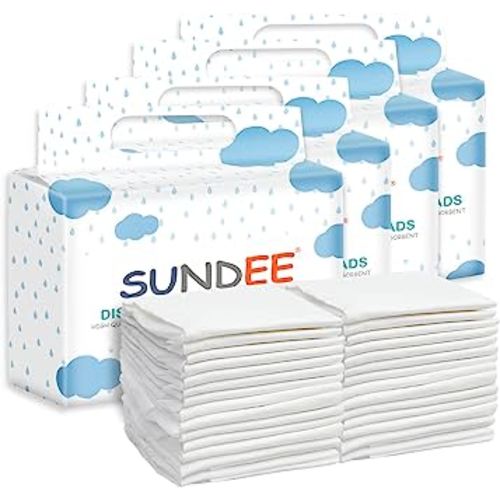 Baby Disposable Changing Pad, 100 Pack Soft Non-Woven Fabric Breathable Waterproof Underpads, Portable Leak-Proof Mattress Protector, Incontinence Bed Pads