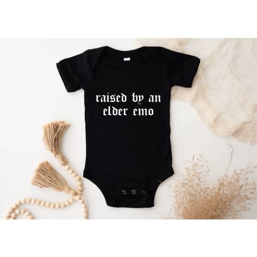 Elder Emo Baby Vest Grow Suit | | Announcement | Coming Soon | Sibling | Due Date | Pregnancy Gift | MCR | Emo | Punk | Pop