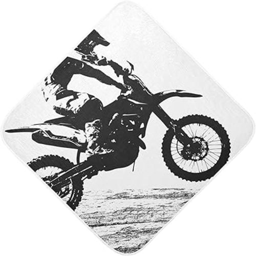 Motocross Rider Hooded Baby Bath Towel for Newborns Infants & Toddlers, Boys & Girls Baby Soft Hooded Towels