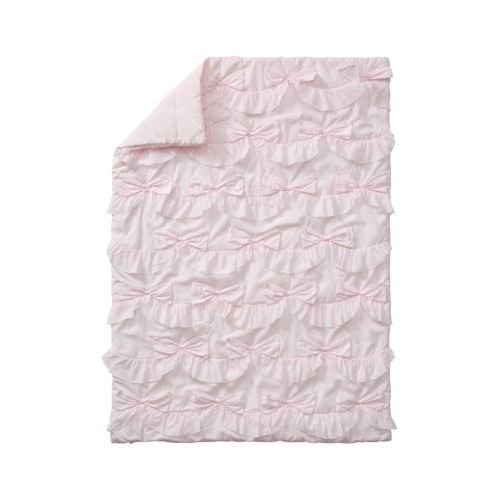 LoveShackFancy Sweet Dreams Ruffled Bow Baby Quilt PINK | Pottery Barn Kids