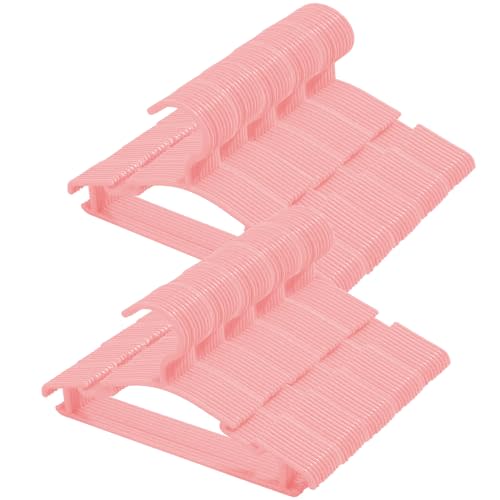 Baby Clothes Hangers, 100 Pack Pink Kids Plastic Hangers for Closet,Toddler,Infant,Child,Newborn's Coat Hangers Ideal for Laundry and Nursery's Everyday Standard Use
