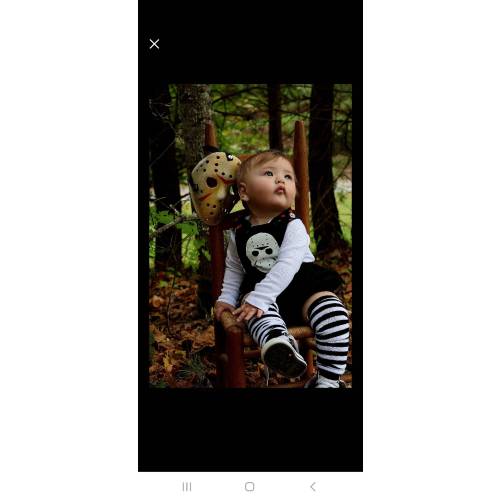Ski Mask Overall Romper baby infant toddler Halloween costume Onesie Jumpsuit