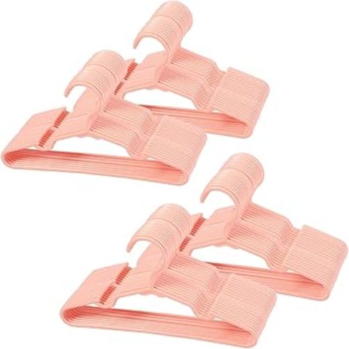 80 pcs Pink Baby Nursery Closet Hangers,Non-Slip Laundry Infant Pant Hanger for Newborn Clothes,Ultra-Thin Child Coat Hanger for Girl Boy Toddler Kid