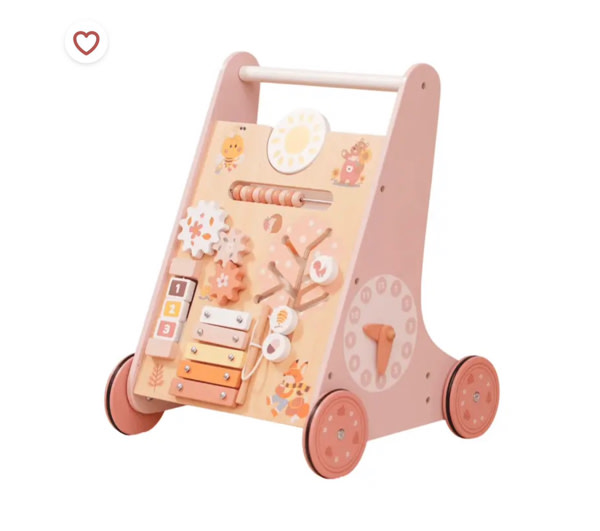 Robud Wooden Baby Push Walker Pink | MontiPlanet.com Toys and Furniture for Child Development