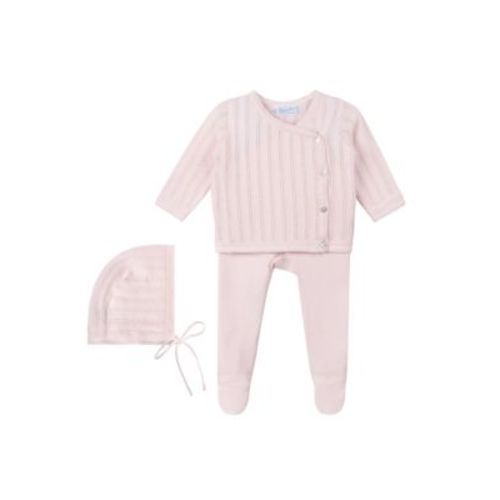 Unisex Pointelle Wrap Set with Hat - Baby