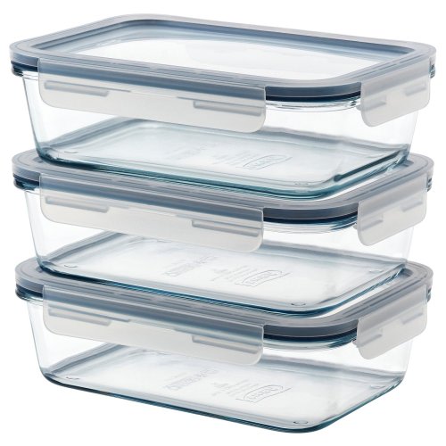 IKEA 365+ Food container with lid - rectangular/glass 34 oz