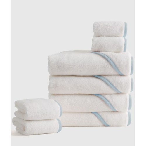 Organic Turkish Cotton Baby Bath Bundle 8-Pack - Light Blue