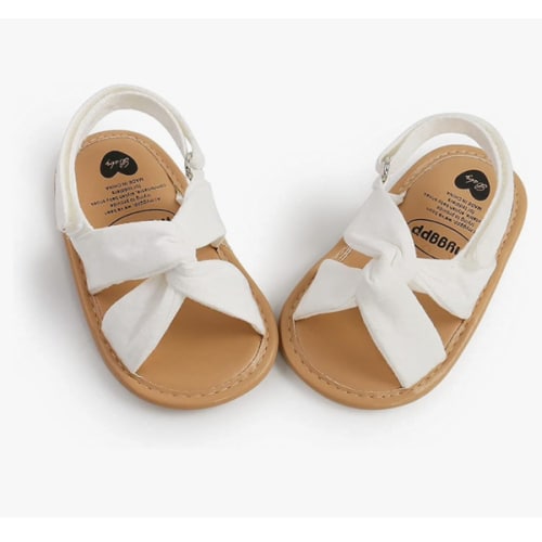 Meckior Infant Baby Girls Boys Summer Sandals Open Toe Lace Princess Dress Wedding Flats Shoes Newborn Toddler Soft Non-slip Sole First Walker Crib Shoes