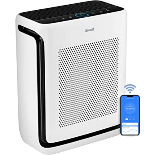 LEVOIT Air Purifiers for Home Large Room Up to 1800 Ft² in 1 Hr with Washable Filters, Air Quality Monitor, Smart WiFi, HEPA Sleep Mode for Allergies, Pet Hair, Pollen in Bedroom, Vital 200S-P, White