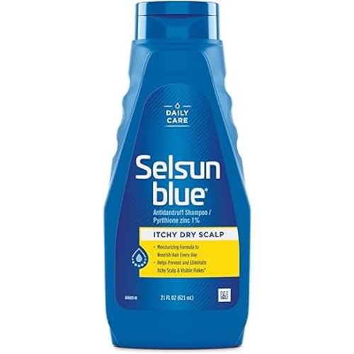 Selsun Blue Itchy Dry Scalp Anti-Dandruff Shampoo, Extra-Hydrating Formula, Pyrithione Zinc 1%, 21 Oz